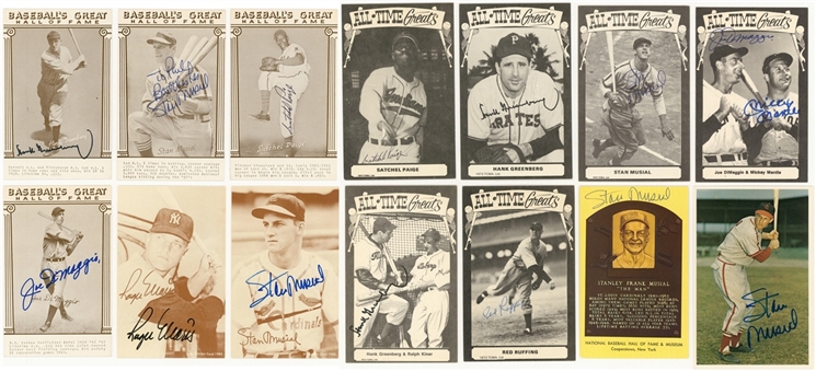 1964-1980 Assorted Brands Baseball Signed Cards Collection (114) Featuring Mantle, Maris, Paige (2), DiMaggio (2) and More! (Beckett PreCert)